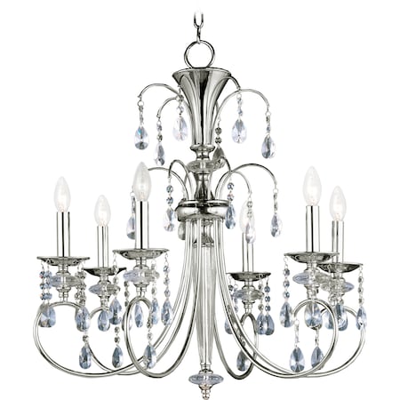 Maxim Lighting Montgomery 6-Light 28" Wide Polished Nickel Chandelier 24306CLPN